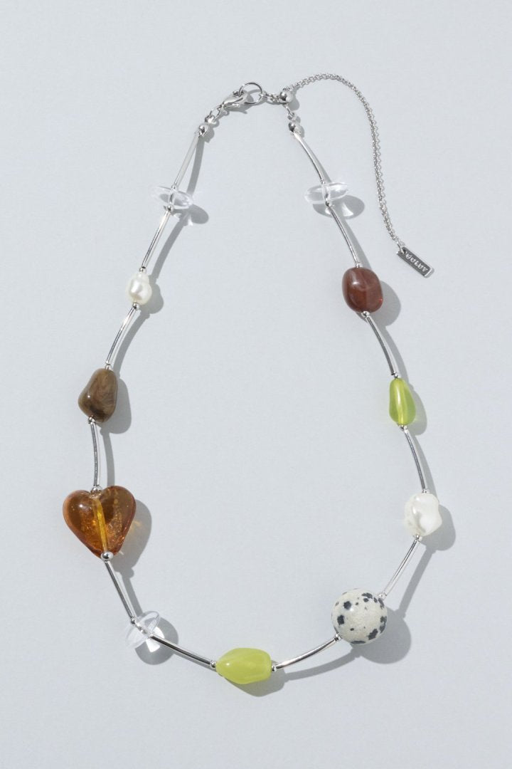 ダルメシアン × カラー ストーン ネックレス