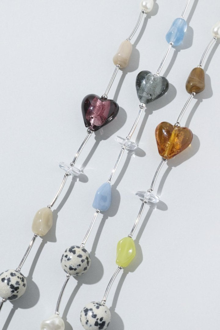 ダルメシアン × カラー ストーン ネックレス