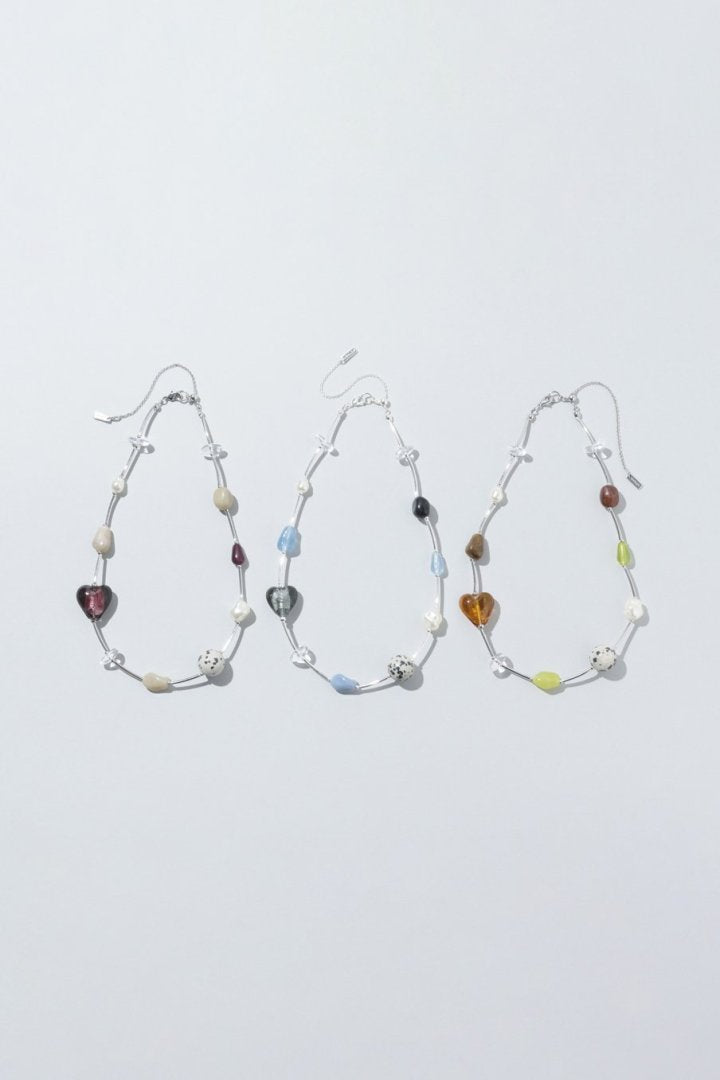 ダルメシアン × カラー ストーン ネックレス