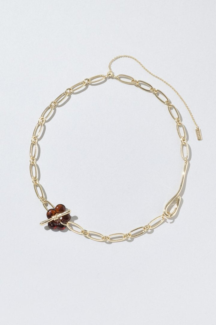 グラス フラワー チェーン ネックレス