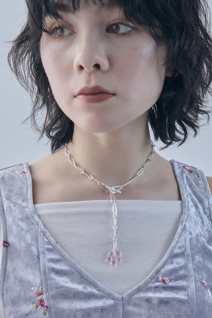 グラス フラワー チェーン ネックレス