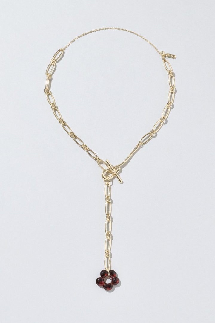 グラス フラワー チェーン ネックレス