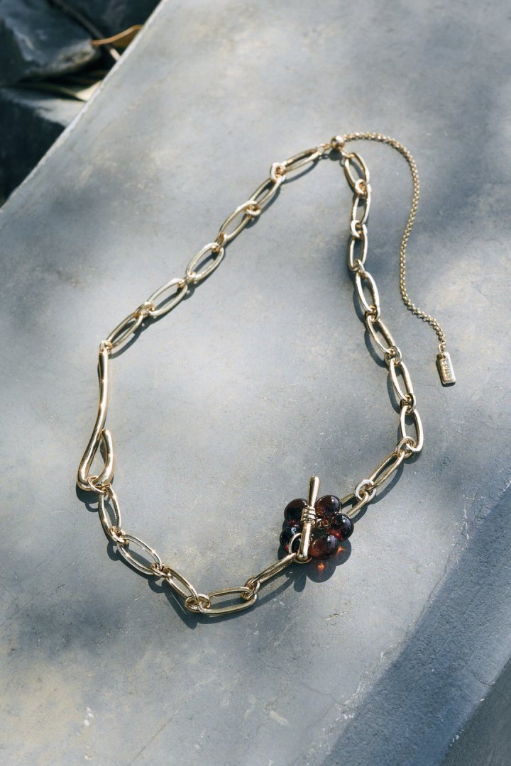 グラス フラワー チェーン ネックレス