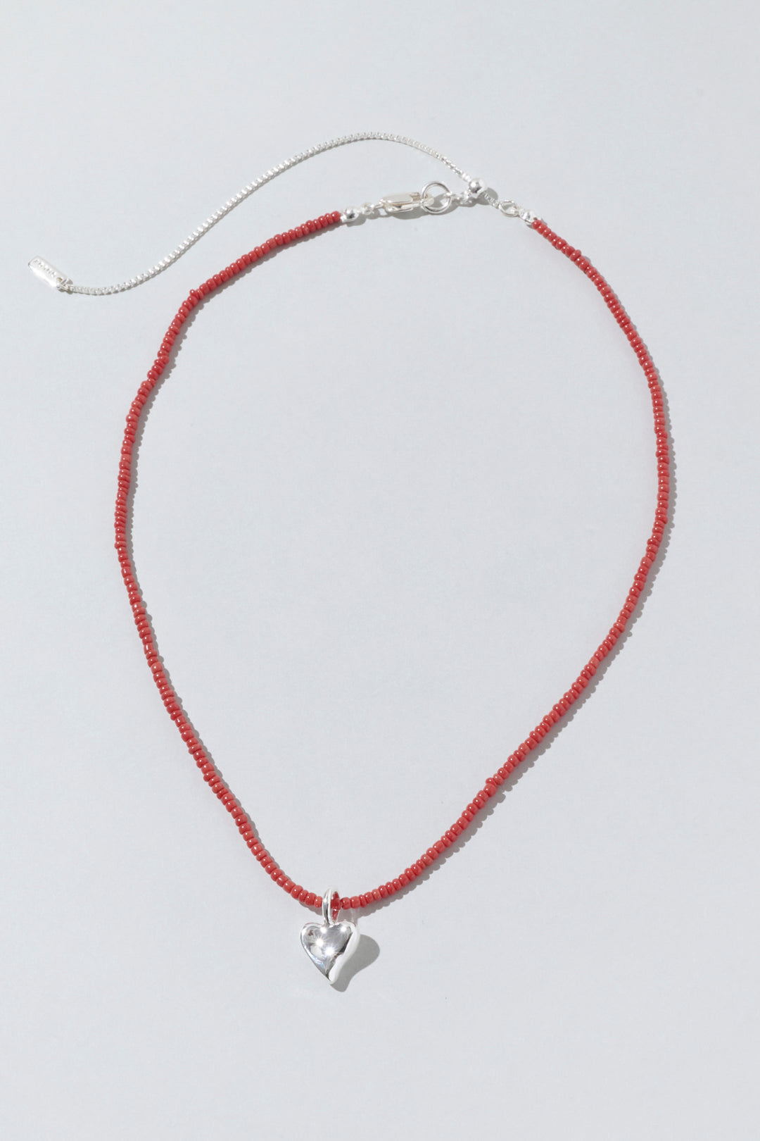 ビーズ × メタル ハート ネックレス