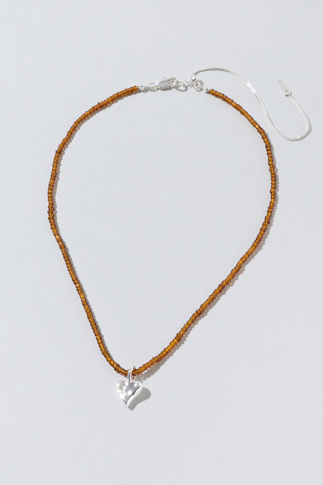 ビーズ × メタル ハート ネックレス