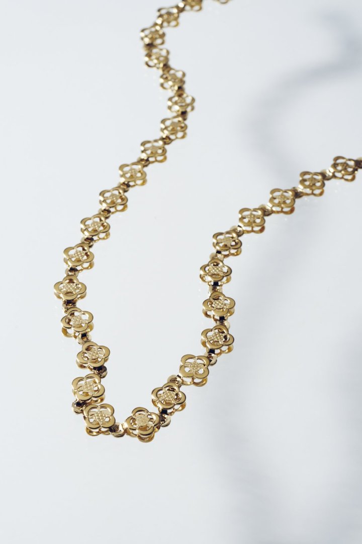 フラワー ライン ステンレス タトゥー チョーカー