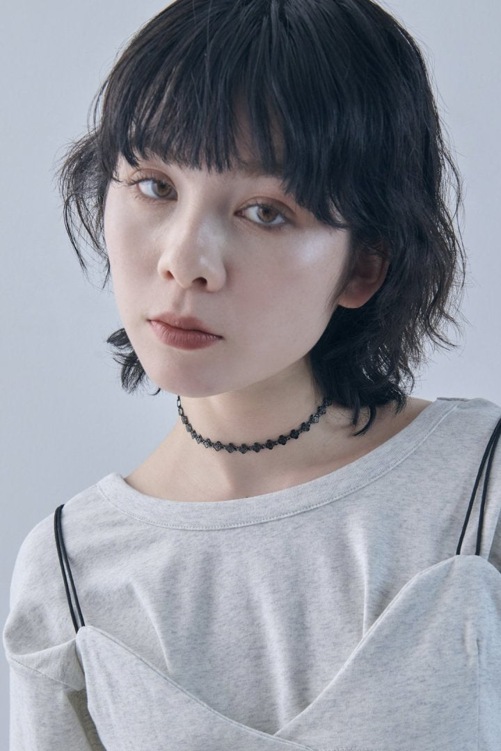 フラワー ライン ステンレス タトゥー チョーカー