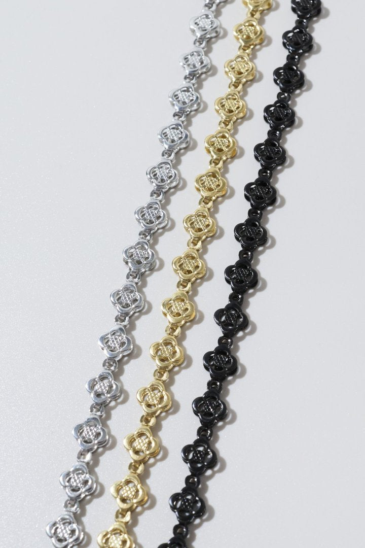 フラワー ライン ステンレス タトゥー チョーカー