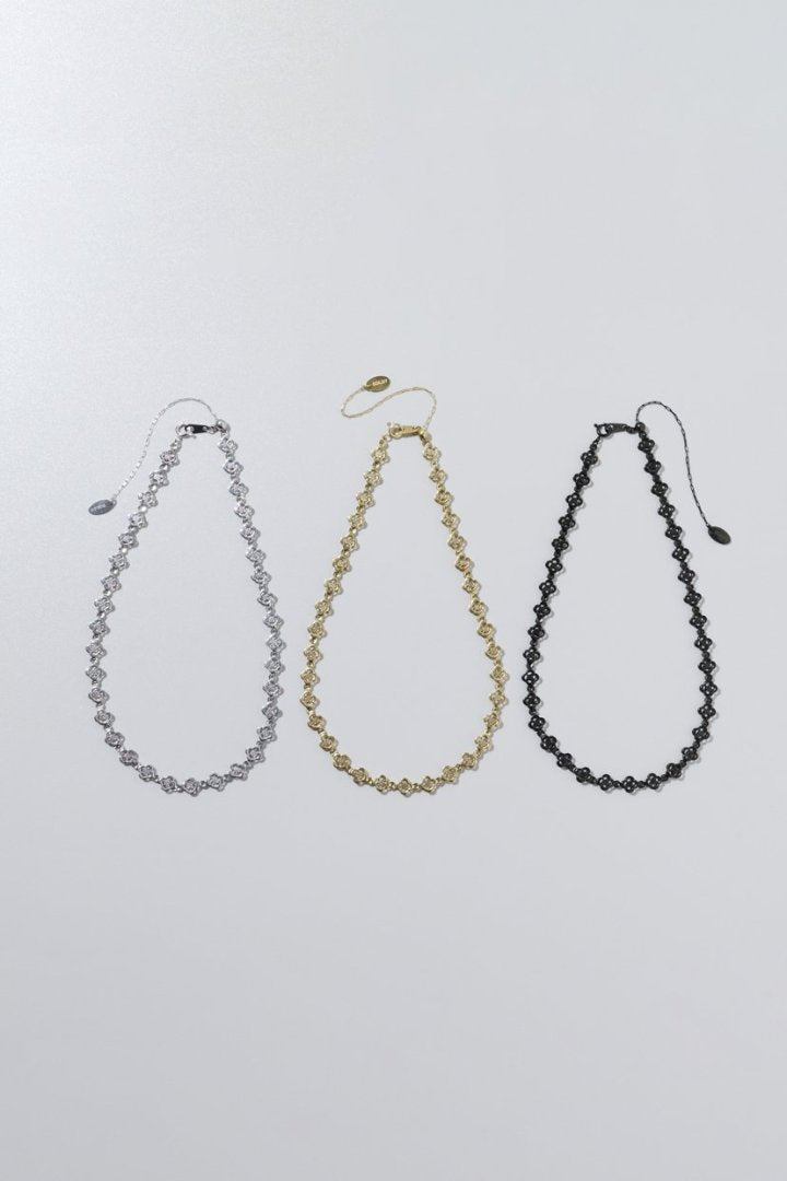 フラワー ライン ステンレス タトゥー チョーカー