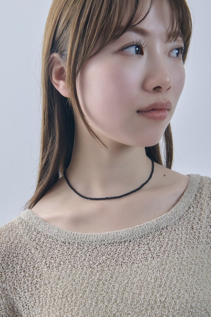 カラー ビーズ × パール ステンレス ネックレス