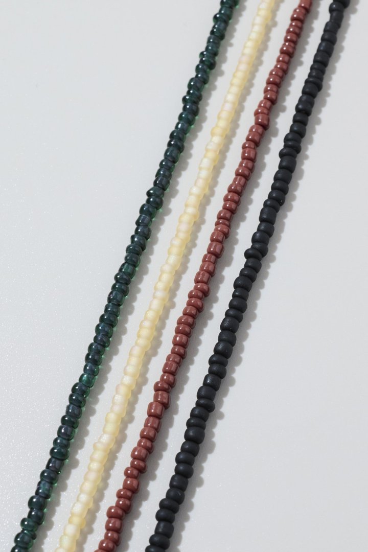 カラー ビーズ × パール ステンレス ネックレス