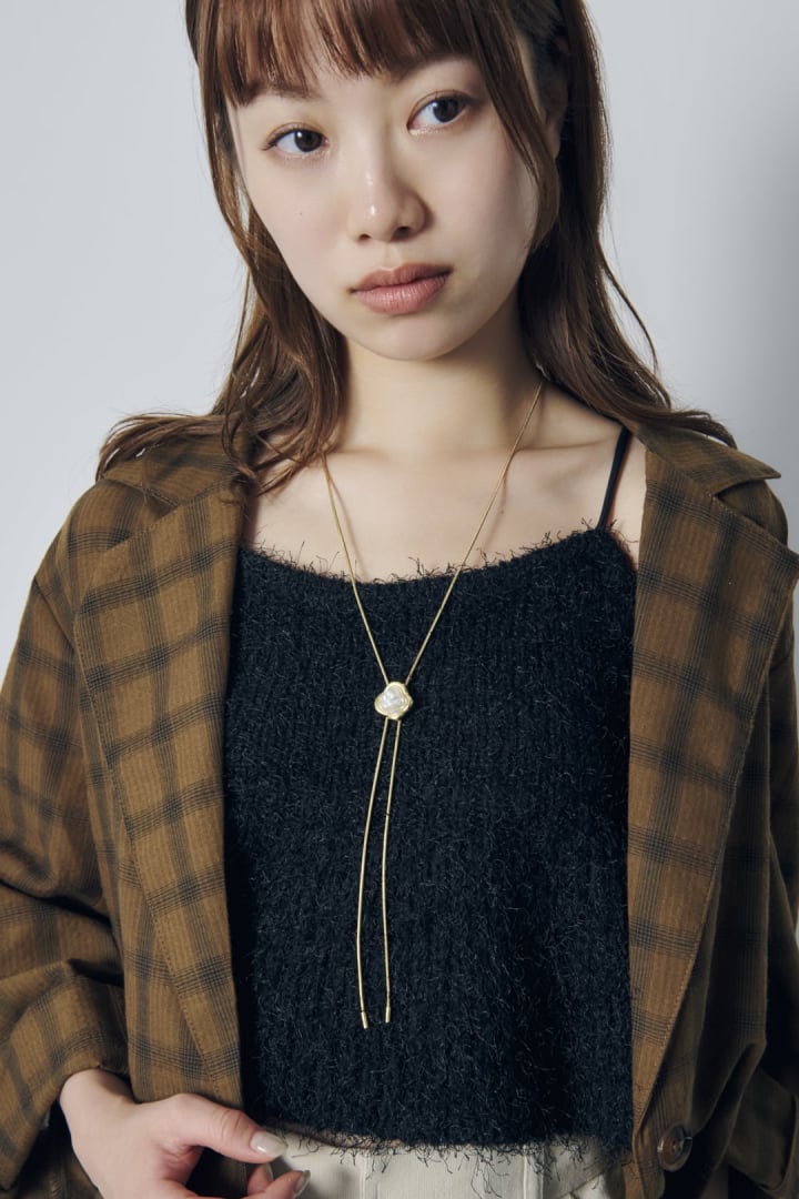 バンピー パール ループ タイイング ステンレス ネックレス