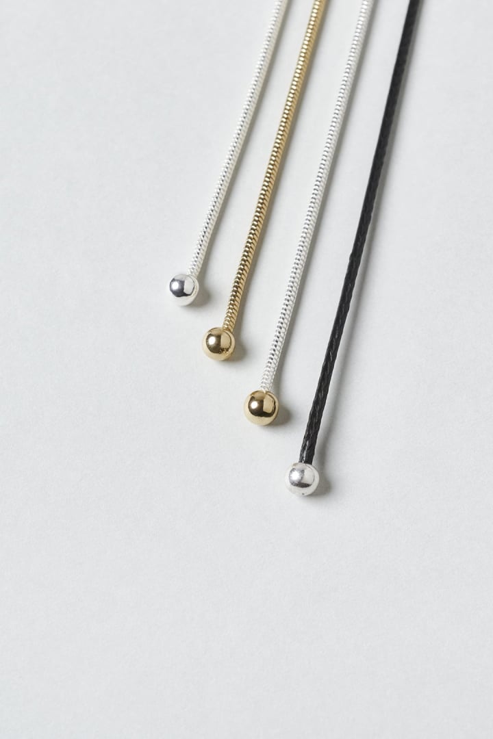 ラウンド ハート チャーム ループ タイイング ネックレス