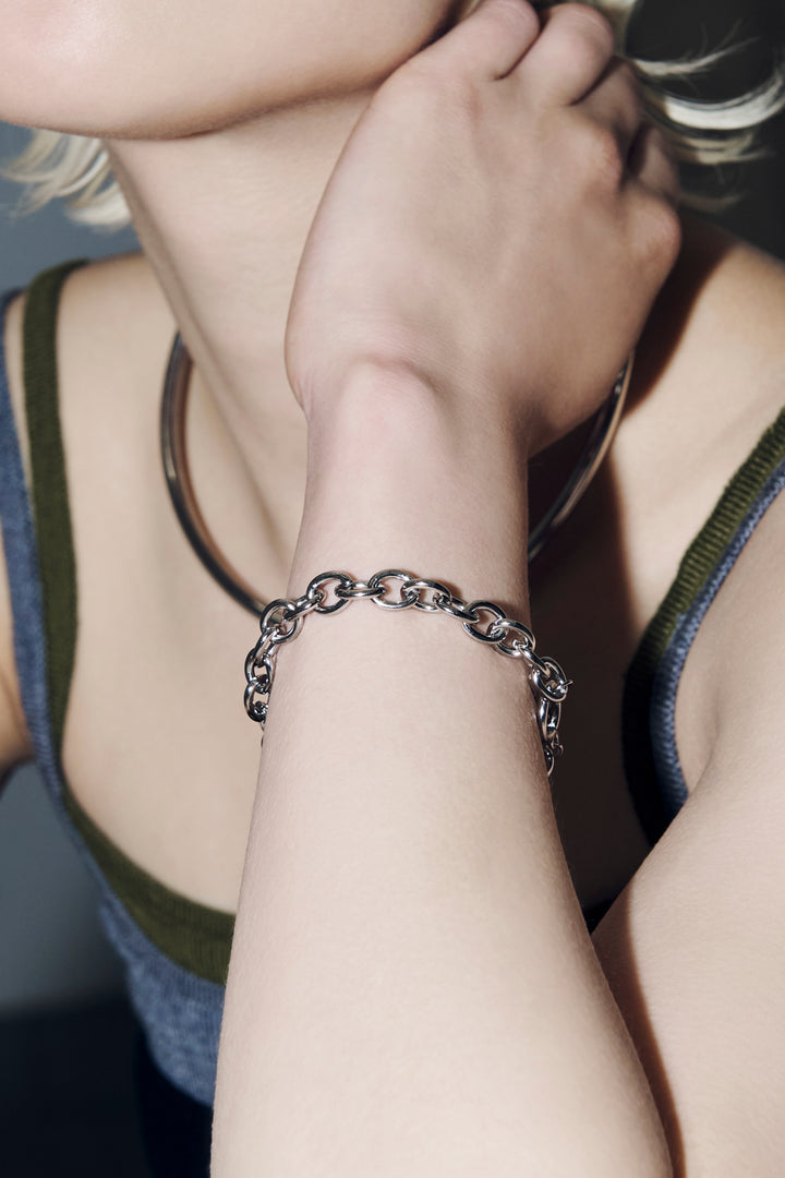 オーバル チェーン マンテル ステンレス ブレスレット