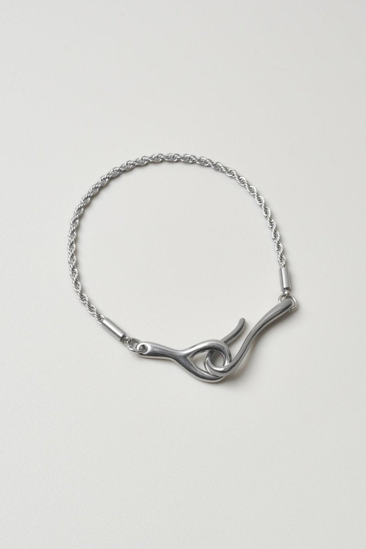 ロープチェーン　ベルブレスレット　イーグルフック シルバー925 イーグルフック チェーンブレスレット シルバー 4面カット