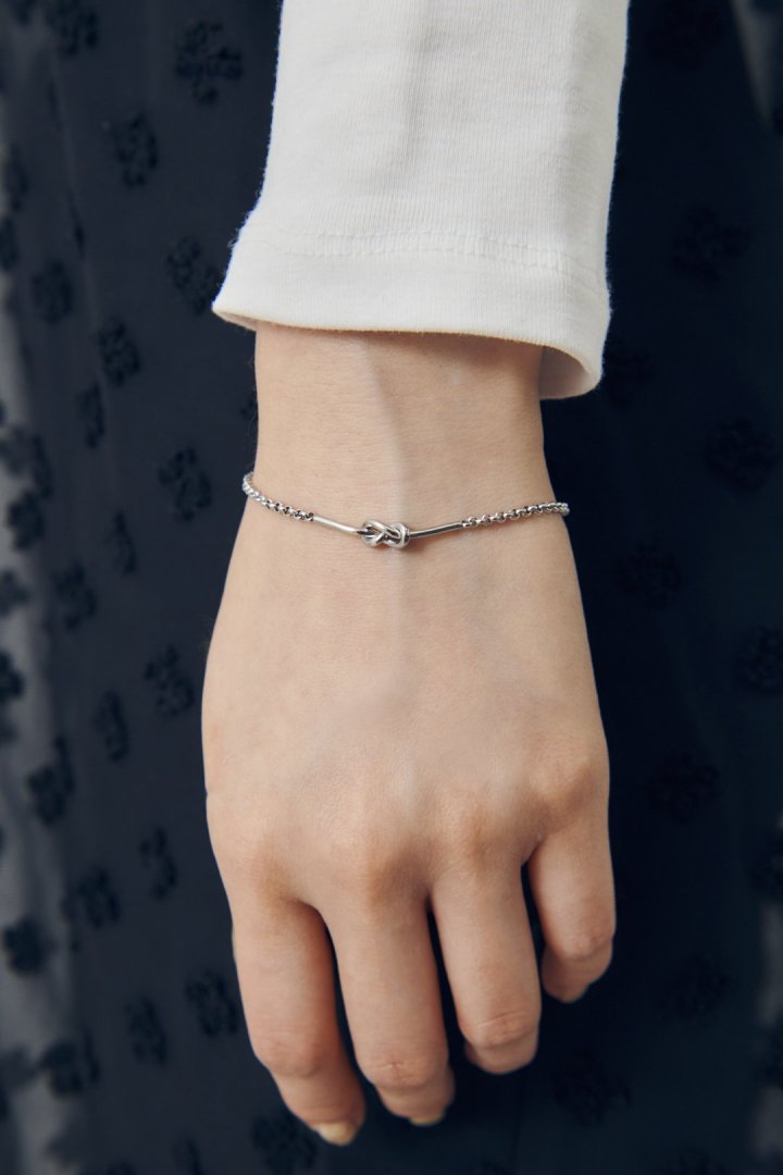 ノット × チェーン ステンレス ブレスレット