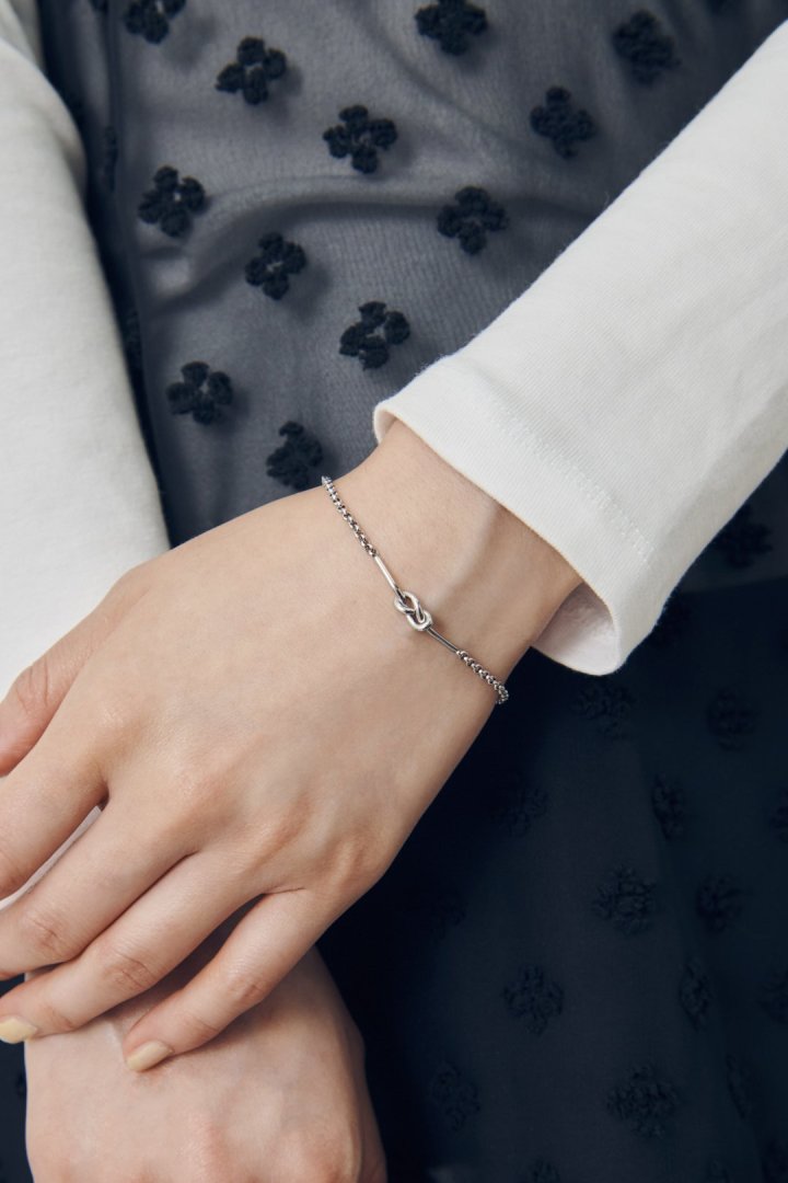 ノット × チェーン ステンレス ブレスレット