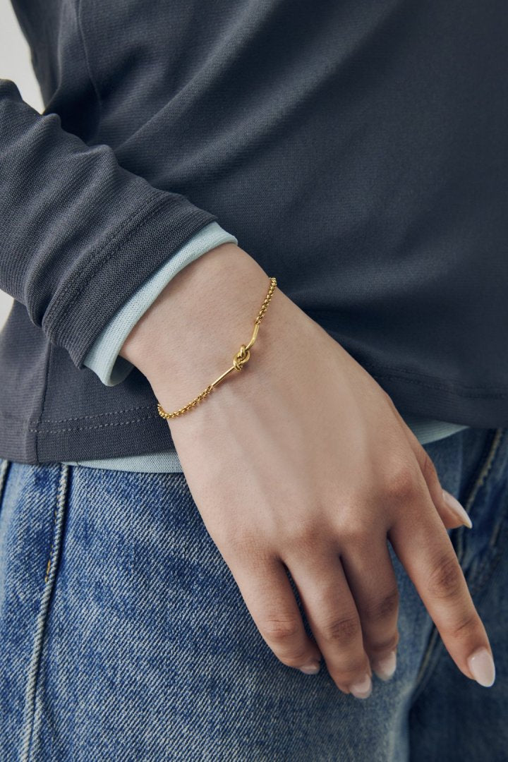 ノット × チェーン ステンレス ブレスレット