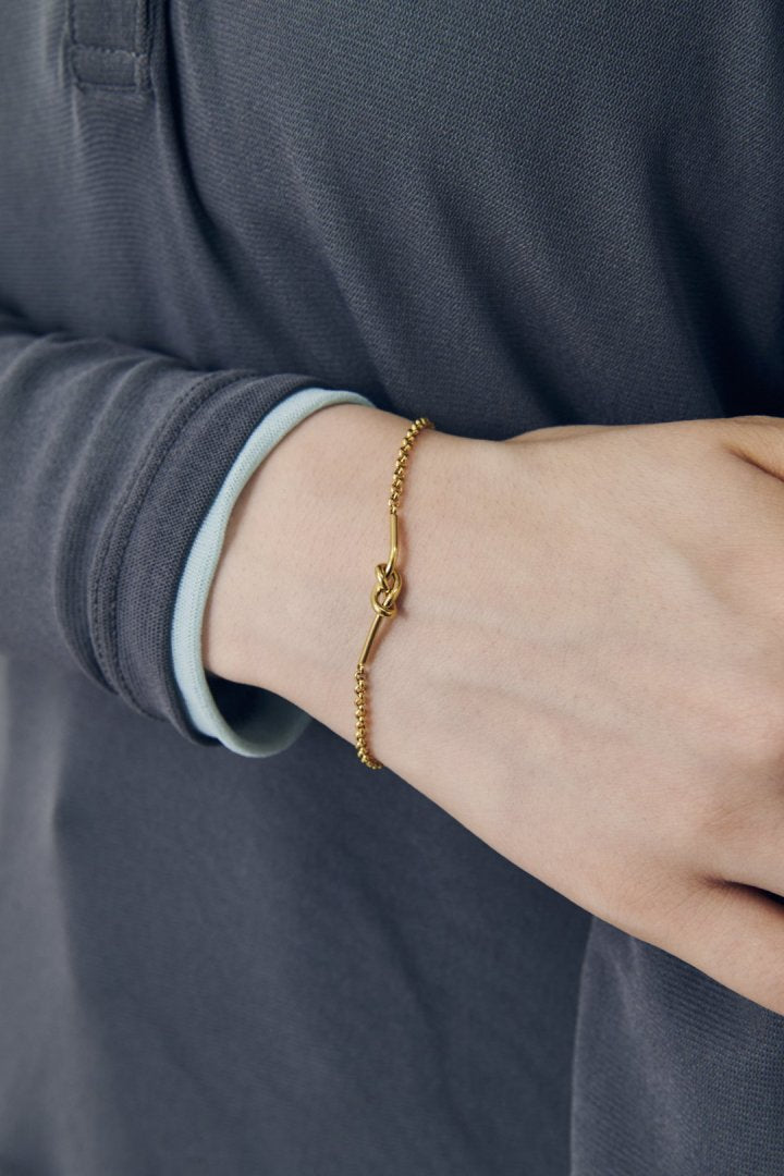 ノット × チェーン ステンレス ブレスレット