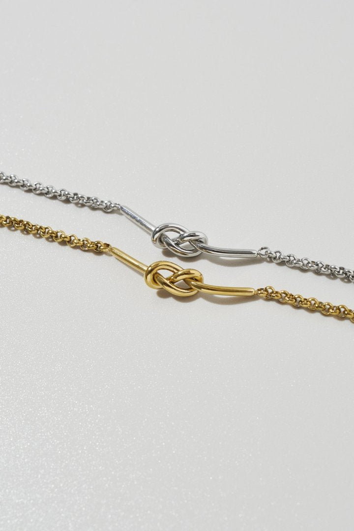 ノット × チェーン ステンレス ブレスレット