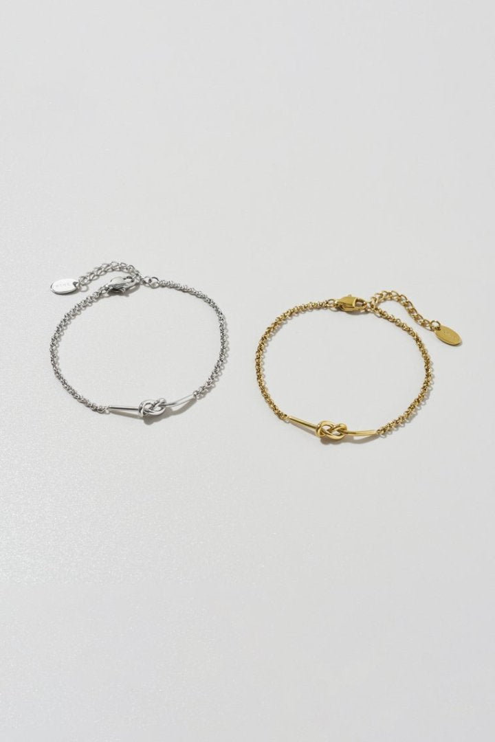 ノット × チェーン ステンレス ブレスレット