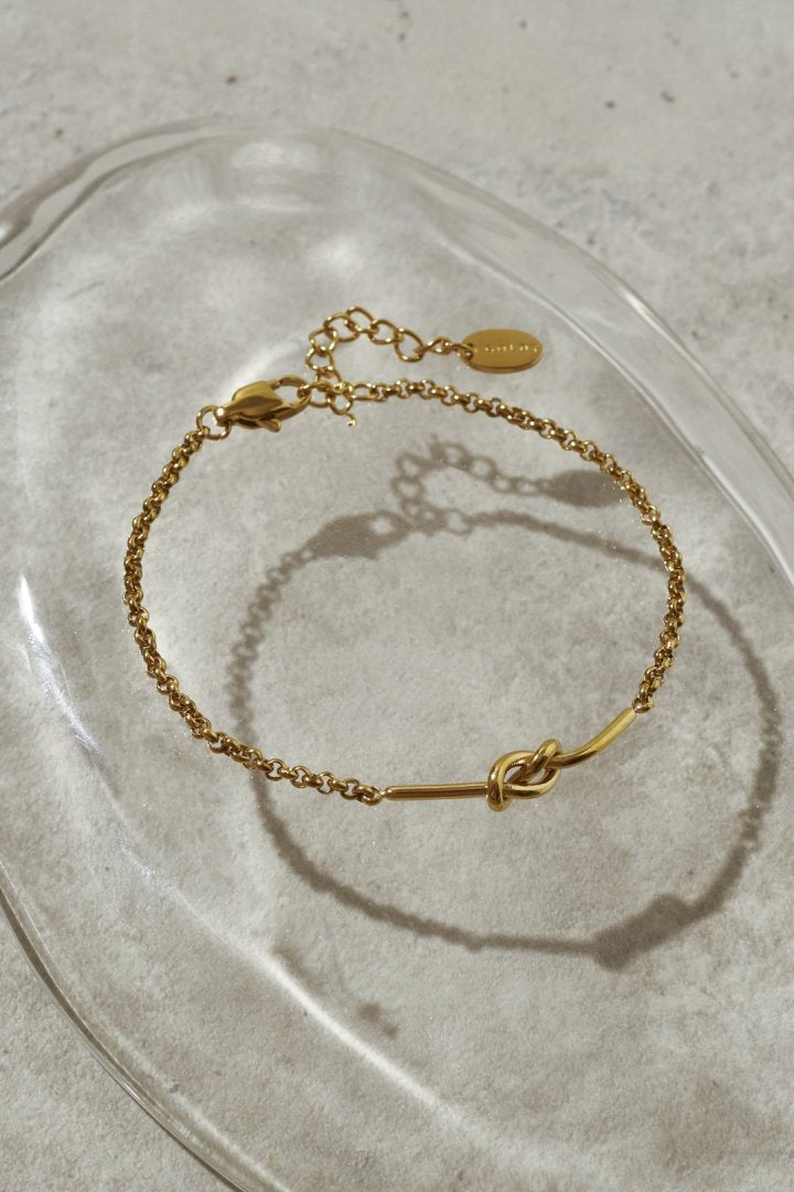 ノット × チェーン ステンレス ブレスレット