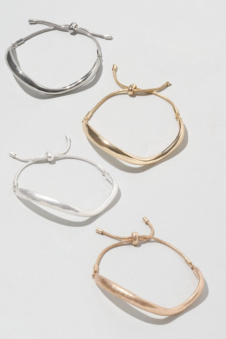 ウェービー ライン × チェーン ブレスレット