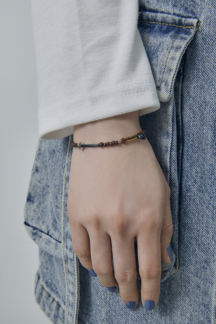 ボーダー ビーズ ブレスレット