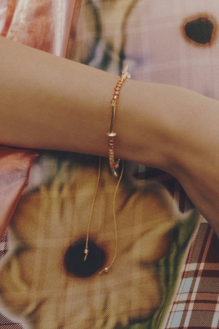 ボーダー ビーズ ブレスレット