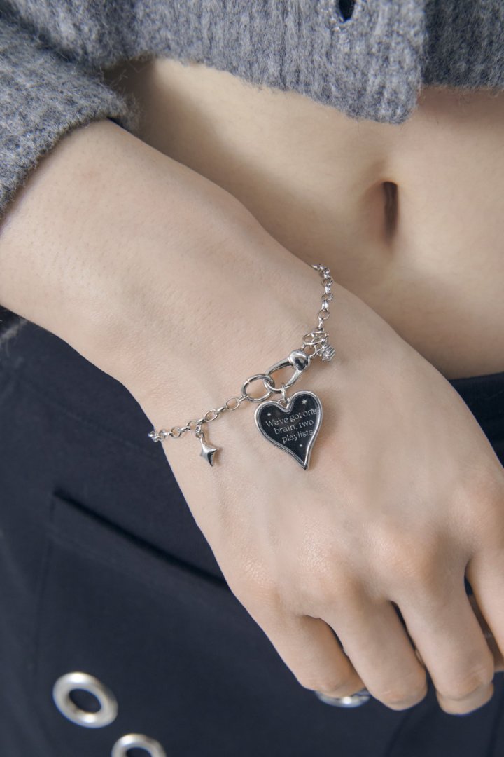 カラー ハート メッセージ ブレスレット