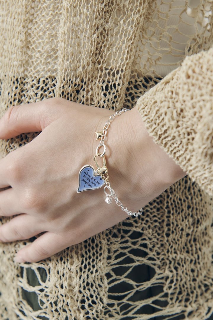 カラー ハート メッセージ ブレスレット