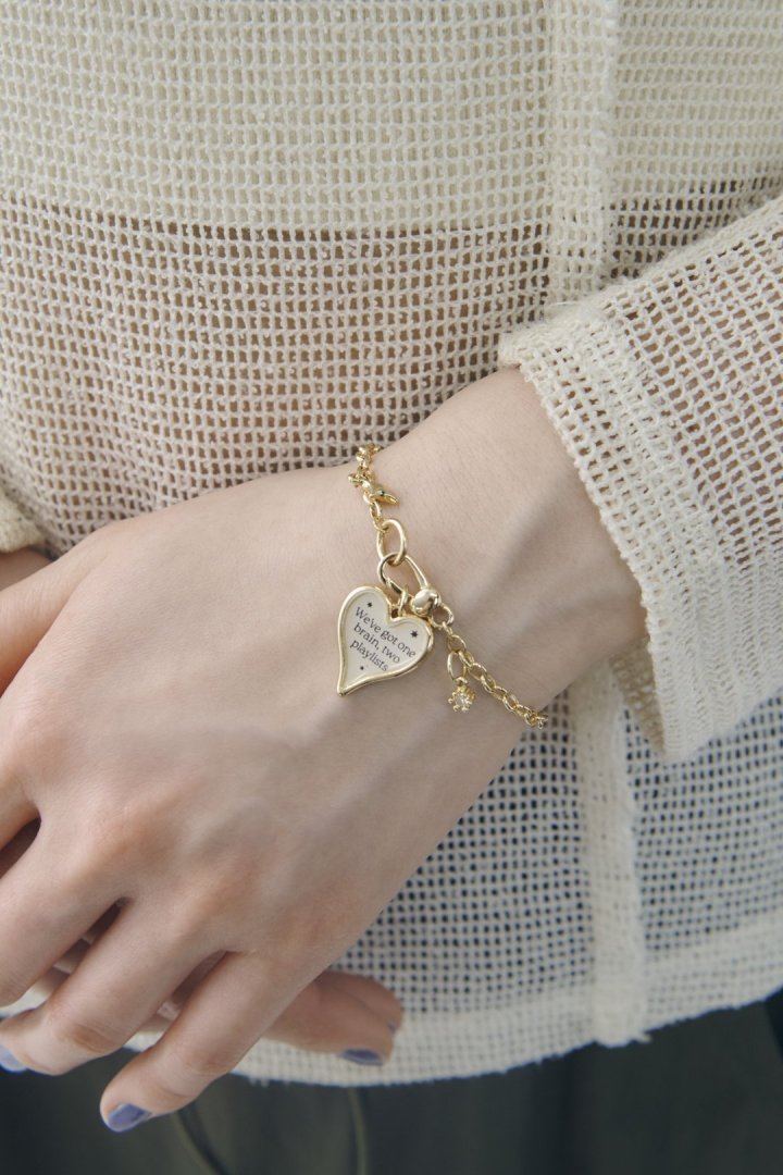 カラー ハート メッセージ ブレスレット