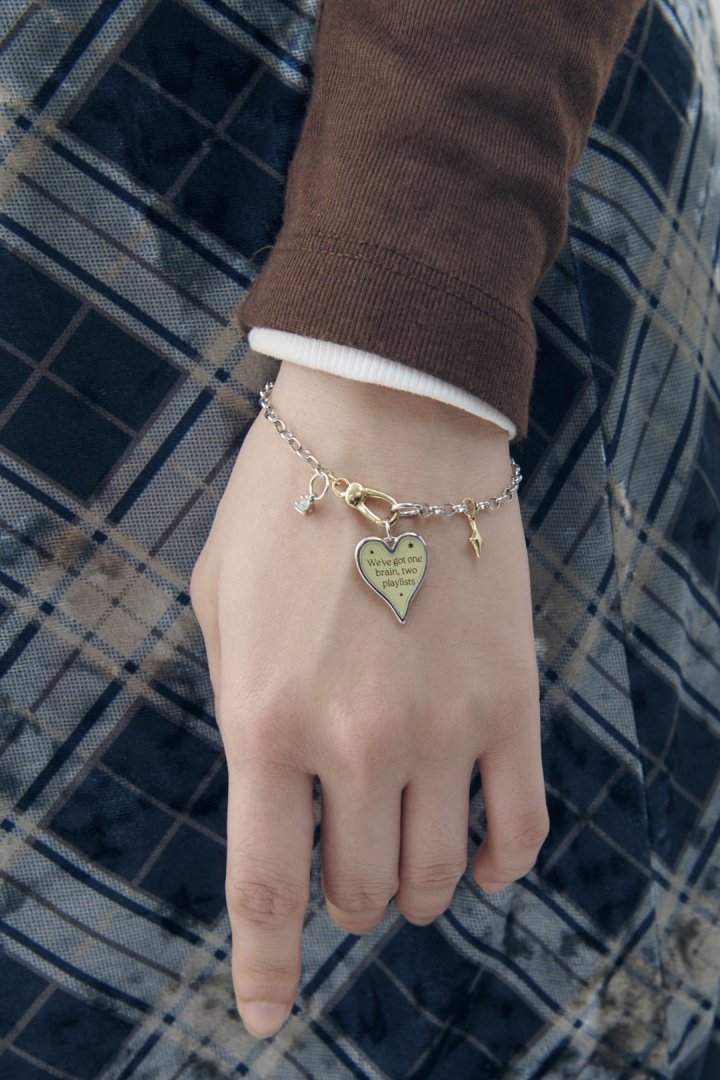 カラー ハート メッセージ ブレスレット