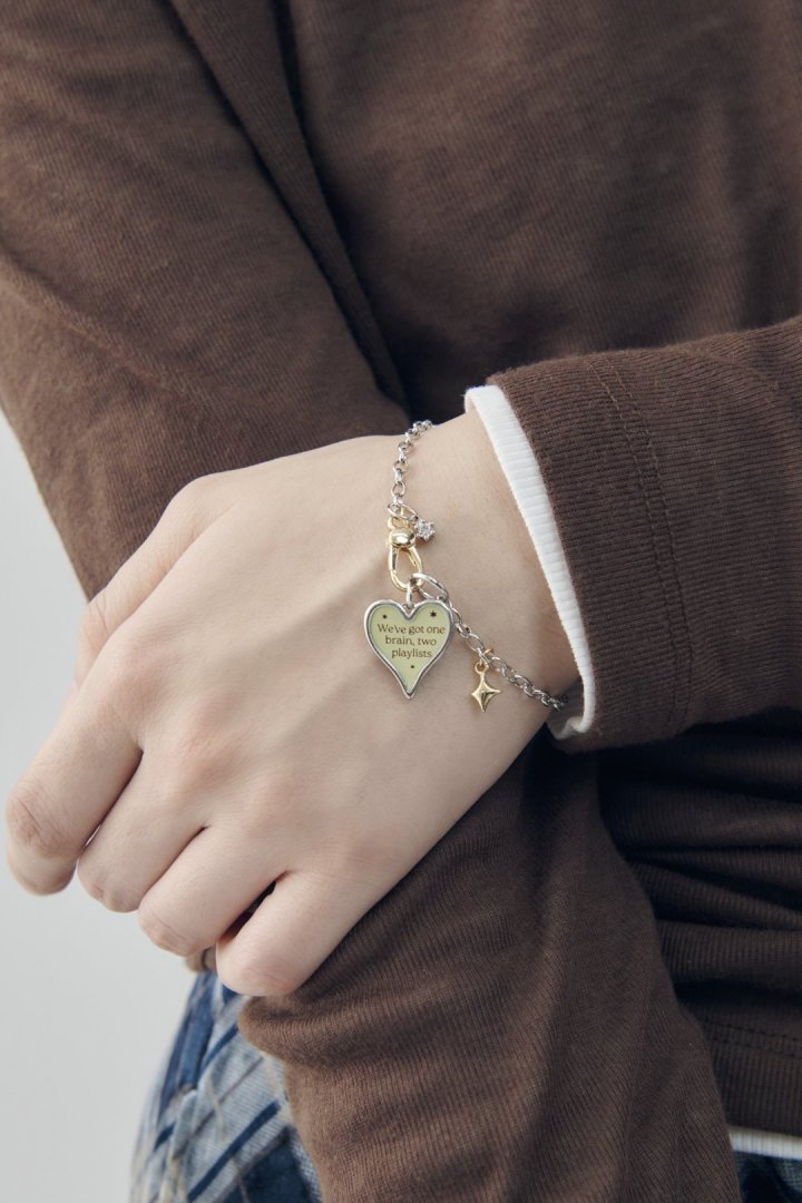 カラー ハート メッセージ ブレスレット