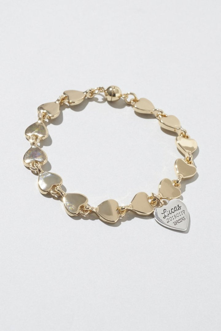 ルーカス ハート ID プレート ライン ブレスレット
