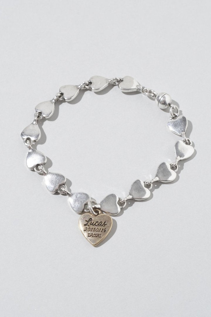 ルーカス ハート ID プレート ライン ブレスレット
