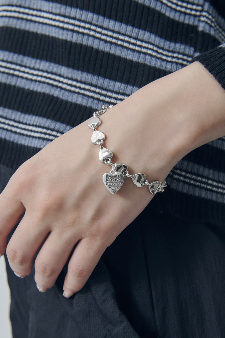 ルーカス ハート ID プレート ライン ブレスレット