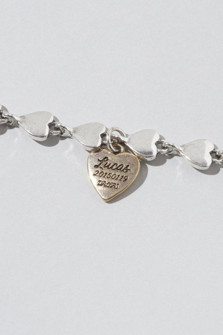 ルーカス ハート ID プレート ライン ブレスレット