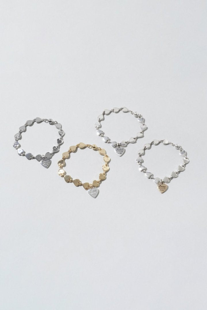 ルーカス ハート ID プレート ライン ブレスレット