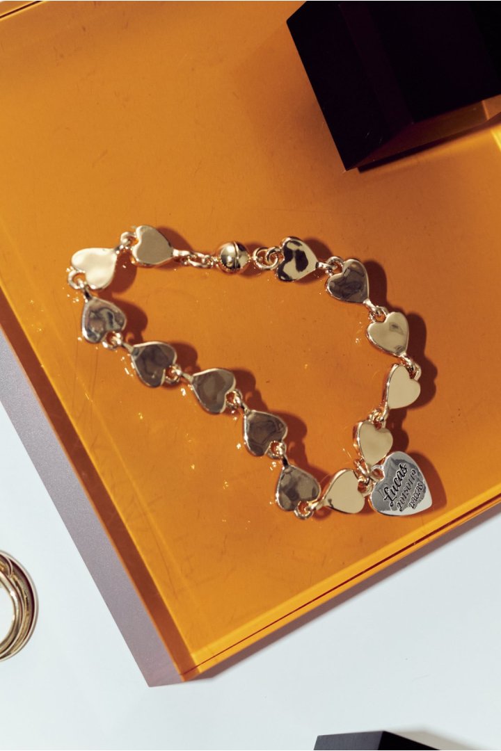 ルーカス ハート ID プレート ライン ブレスレット