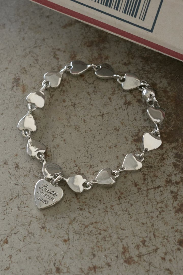 ルーカス ハート ID プレート ライン ブレスレット
