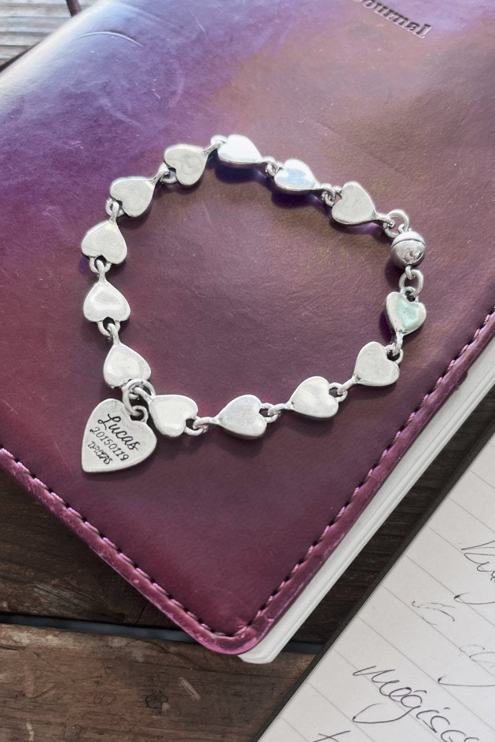 ルーカス ハート ID プレート ライン ブレスレット