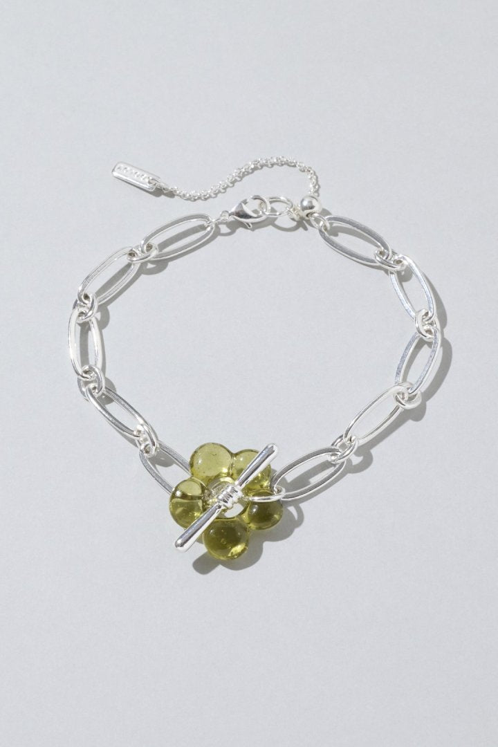 グラス フラワー チェーン ブレスレット