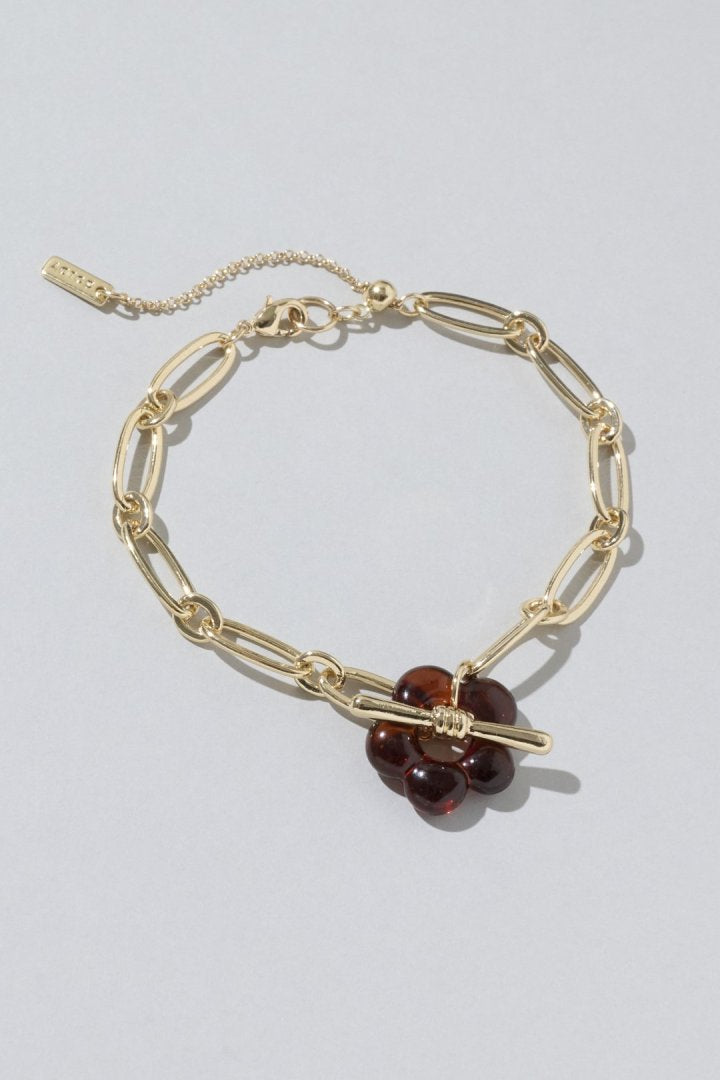 グラス フラワー チェーン ブレスレット