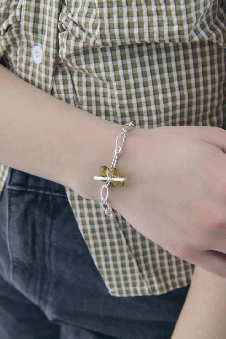 グラス フラワー チェーン ブレスレット