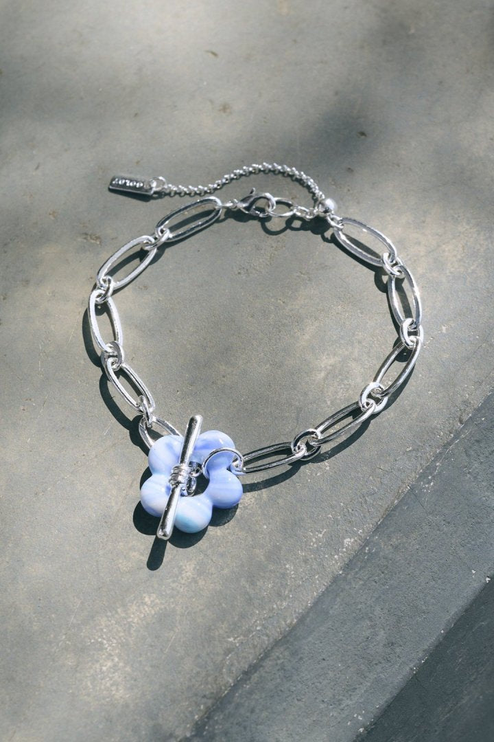 グラス フラワー チェーン ブレスレット