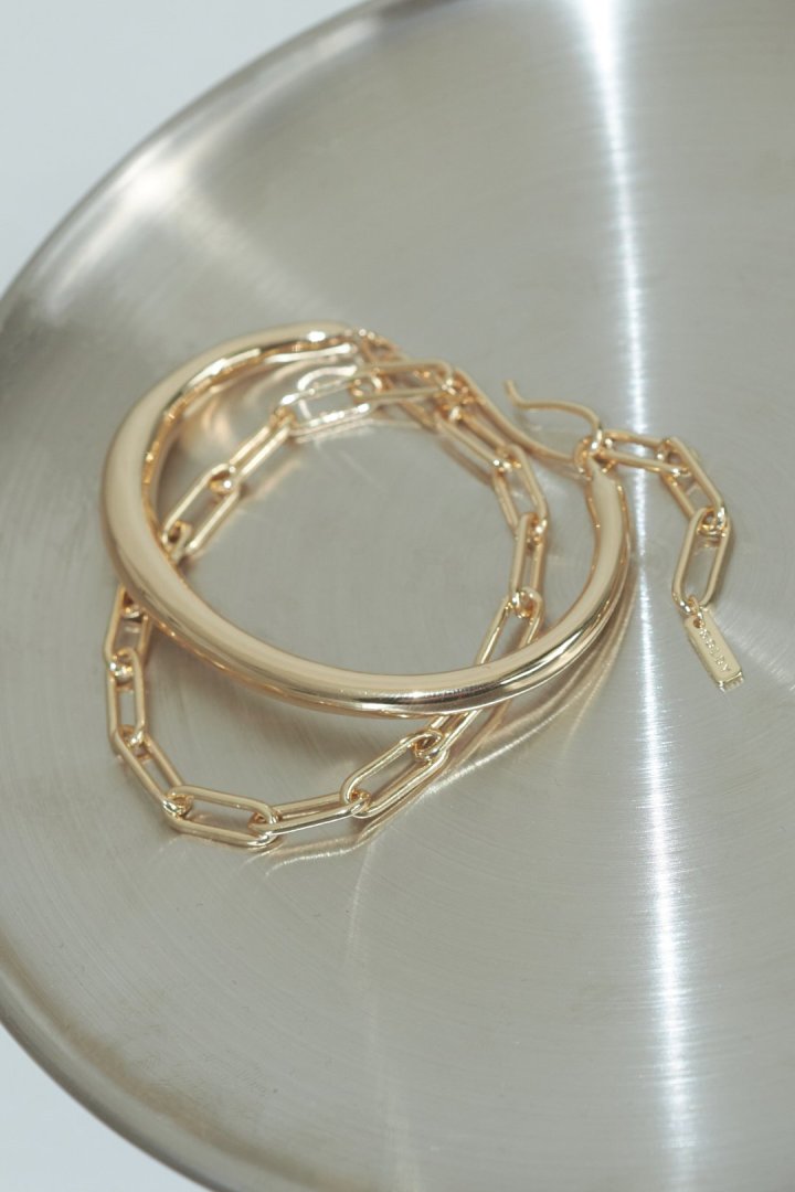 メタル ライン × チェーン レイヤード ブレスレット – GOLDY Onlinestore
