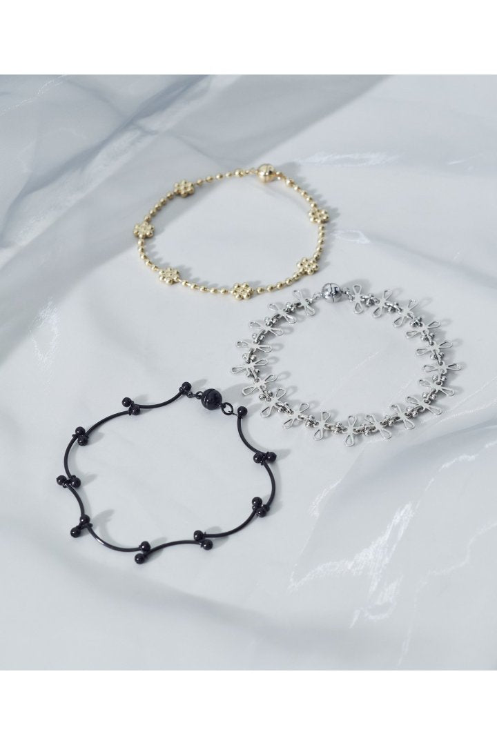 フラワー チェーン マグネット クラスプ ブレスレット