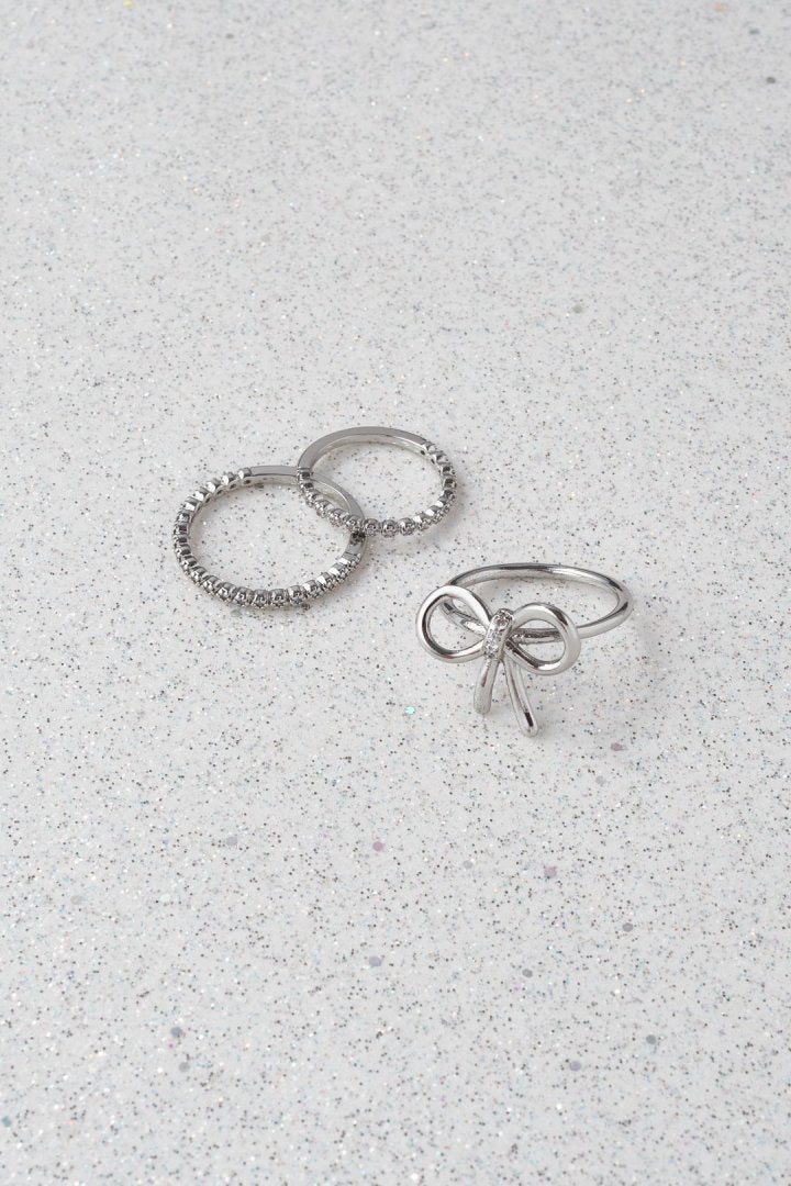 3PCS ビジュー レーン リボン セット リング – GOLDY Onlinestore