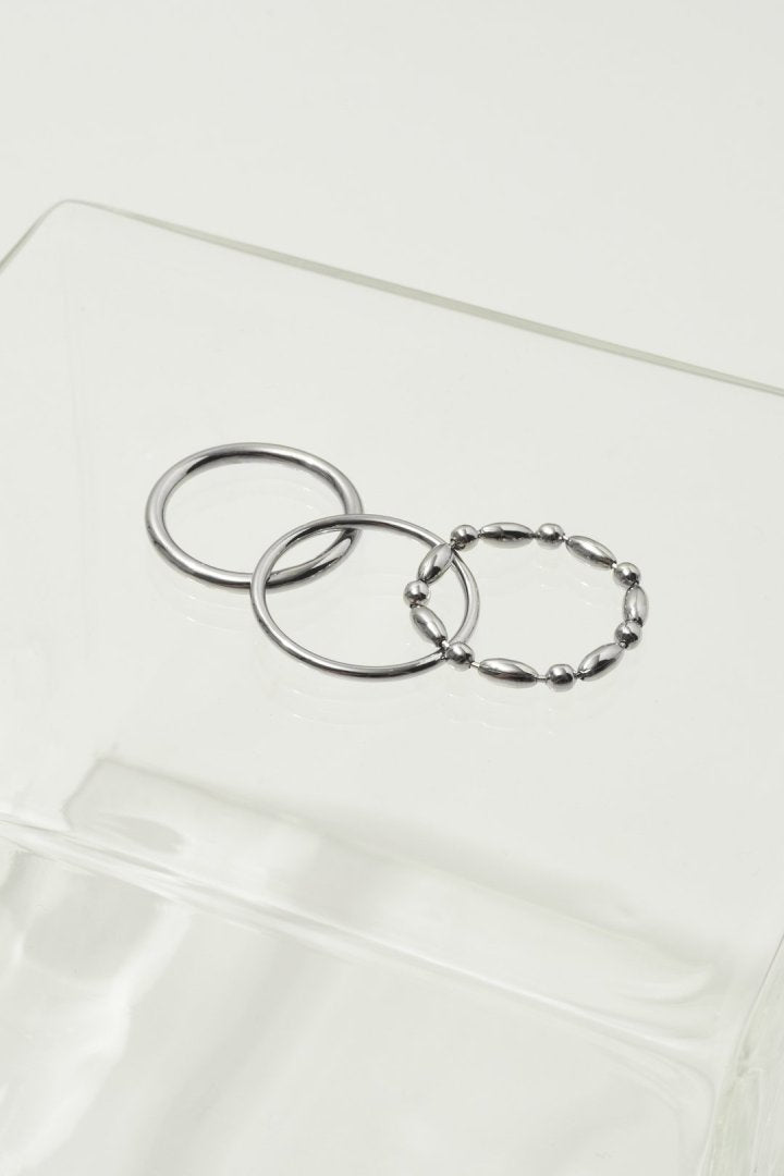 Me様　2点セット　リング 3PCS チェーン & ベーシック ステンレス セット リング – GOLDY